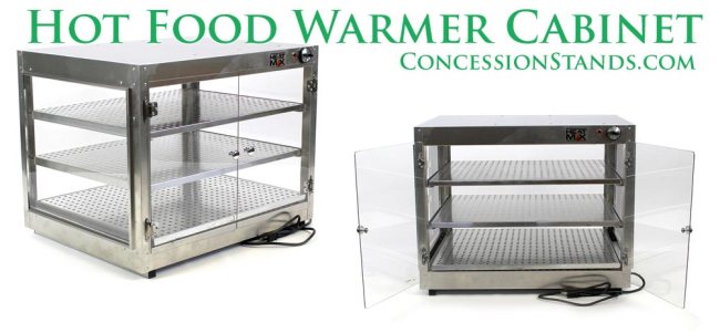 Large Heated Display Case Heated Food Merchandiser Cabinet